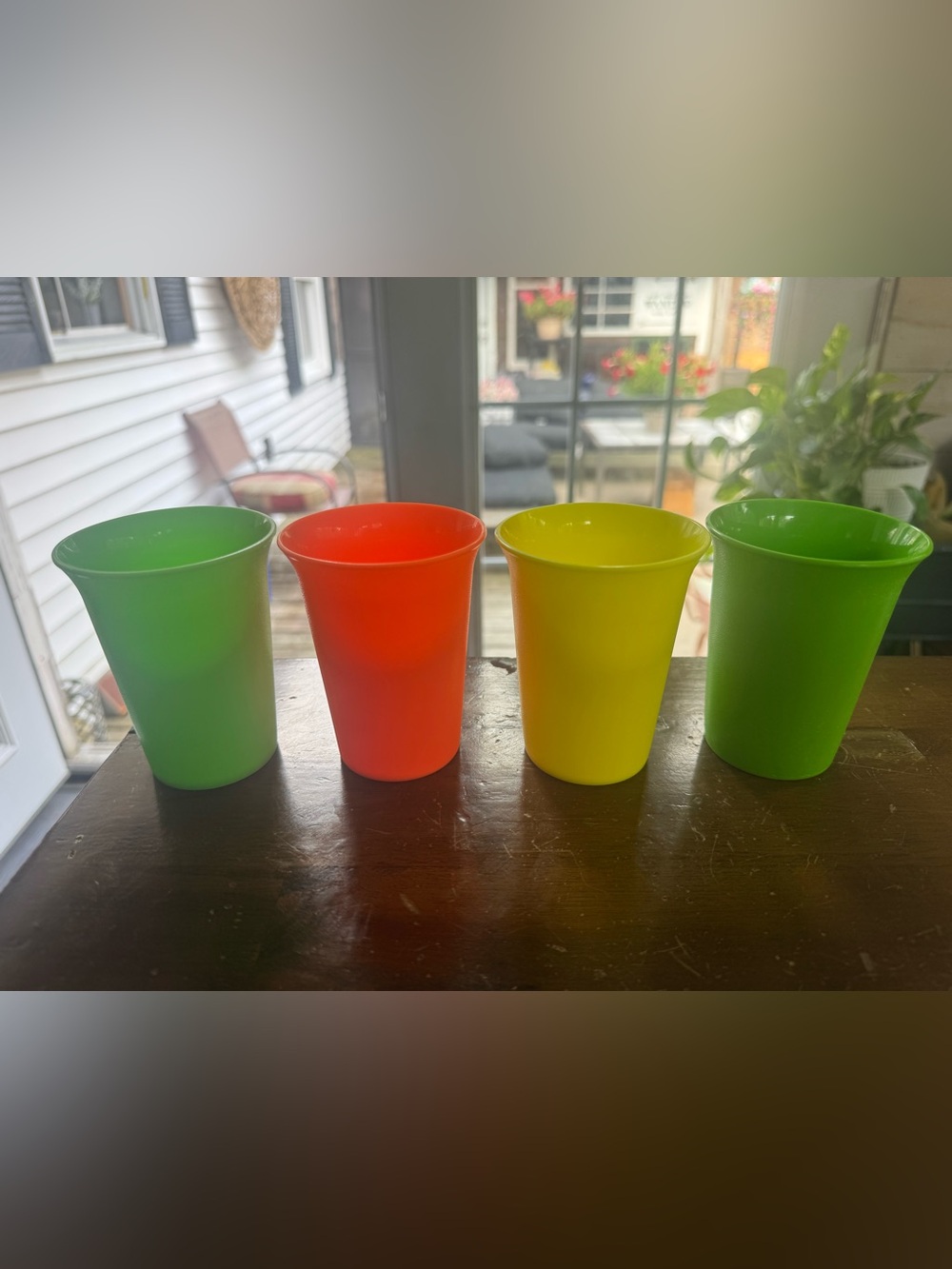 Tupperware Bright Plastic Bell Tumblers - Set of 4